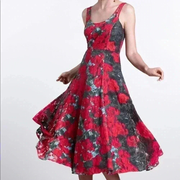 New Anthropologie Dress  Floral Midi - Picture 2 of 8